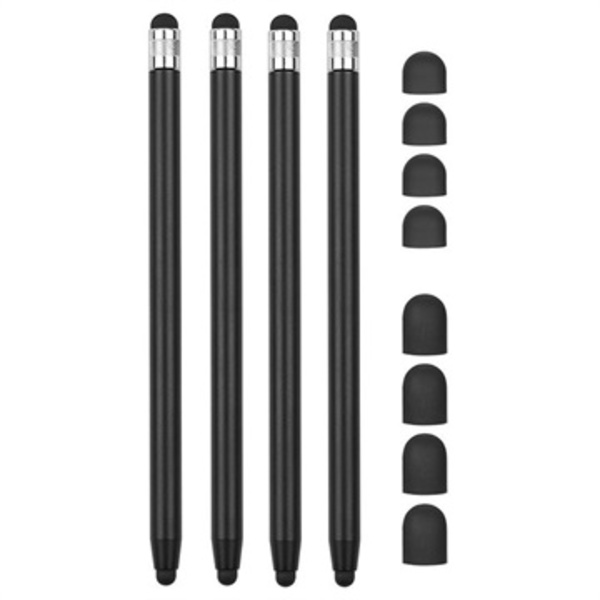 2-i-1 Universell Kapacitiv Stylus Penna - 4 St. - Svart Svart