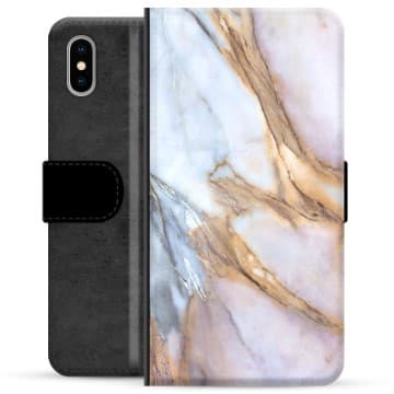 iPhone X / iPhone XS Premium Plånboksfodral - Elegant Marmor Animerad
