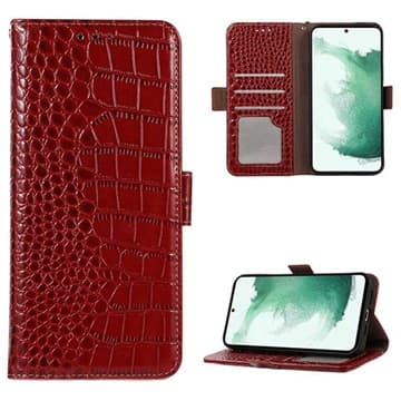Crocodile Serie Samsung Galaxy A53 5G Läder Plånboksfodral... Röd