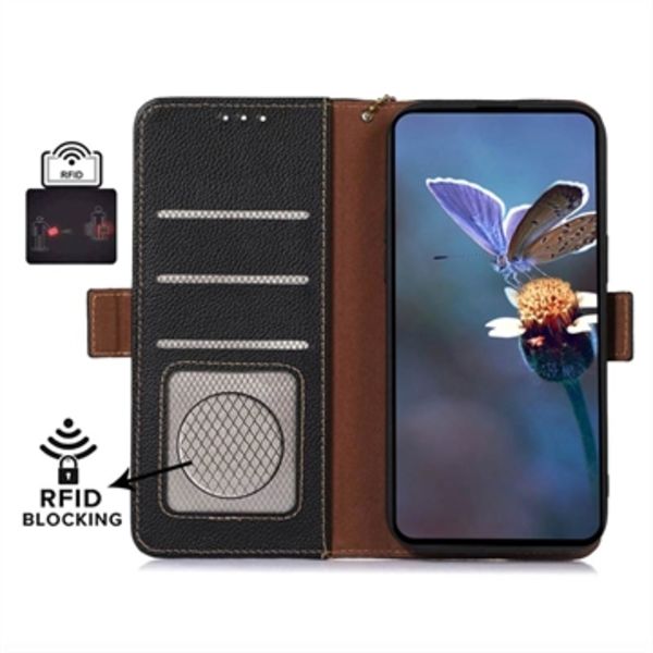 OnePlus Nord CE3 Läder Plånboksfodral med RFID - Svart Svart