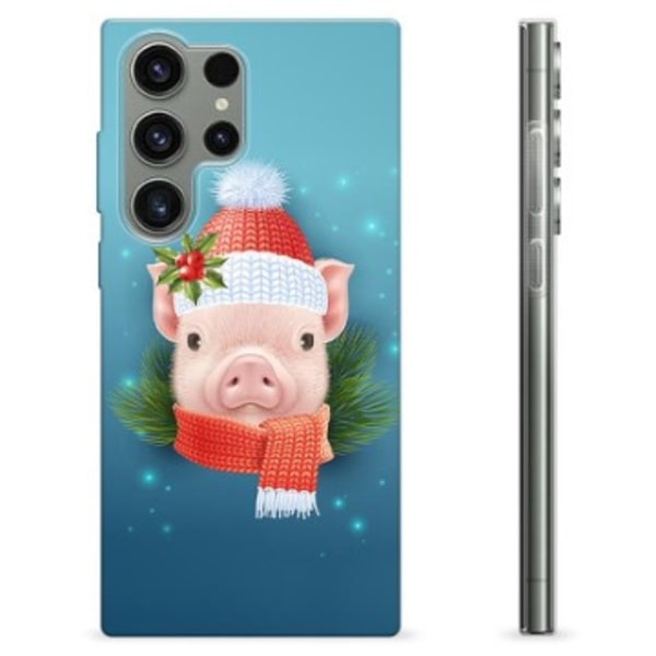 Samsung Galaxy S23 Ultra 5G TPU-Skal - Vinter Smågris Animerad