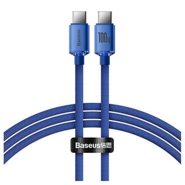 Baseus Crystal Shine USB-C / USB-C Kabel CAJY000703 - 2m - Blå Blå