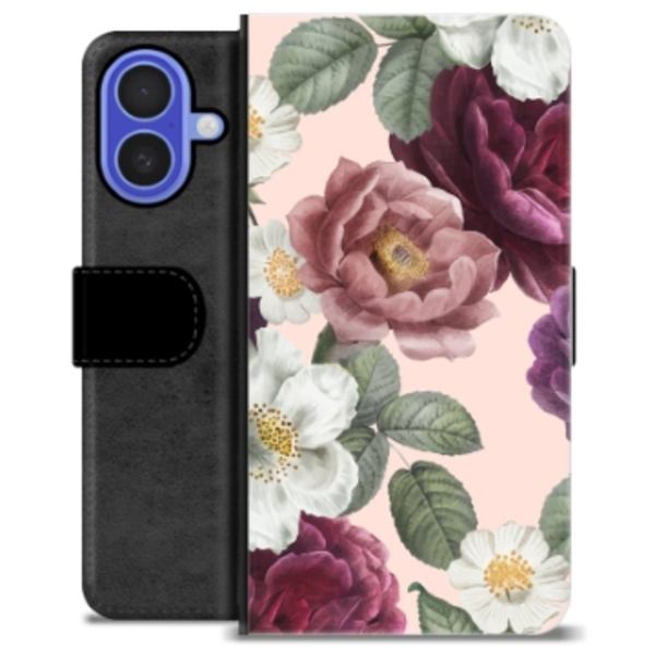 iPhone 16 Premium Plånboksfodral - Romantiska Blommor Animerad
