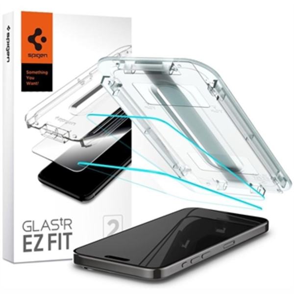 iPhone 15 Pro Max Spigen Glas.tR Ez Fit Skärmskydd - 9H - 2 St.