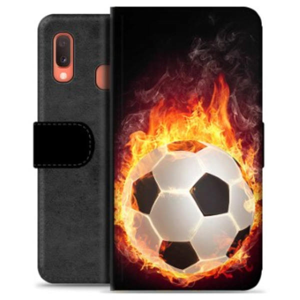 Samsung Galaxy A20e Premium Plånboksfodral - Fotbollsflamma Animerad