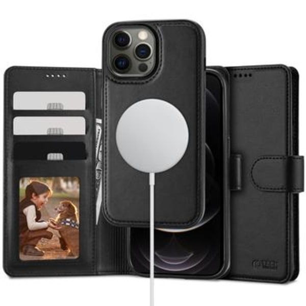 iPhone 12/12 Pro Tech-Protect 2-i-1 plånboksfodral - Magsafe... Svart