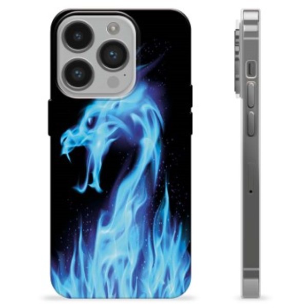 iPhone 14 Pro TPU-Skal - Blå Elddrake Animerad