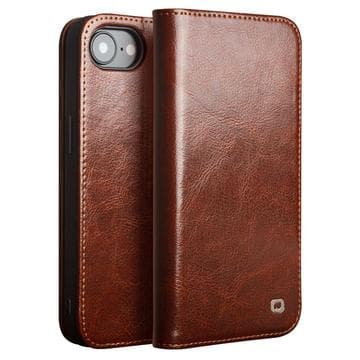 iPhone 16e/17e Qialino Classic Läder Plånboksfodral - Mö... Brun