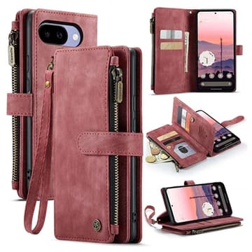 Google Pixel 10a Caseme C30 Multifunktionell Plånboksfodral... Röd