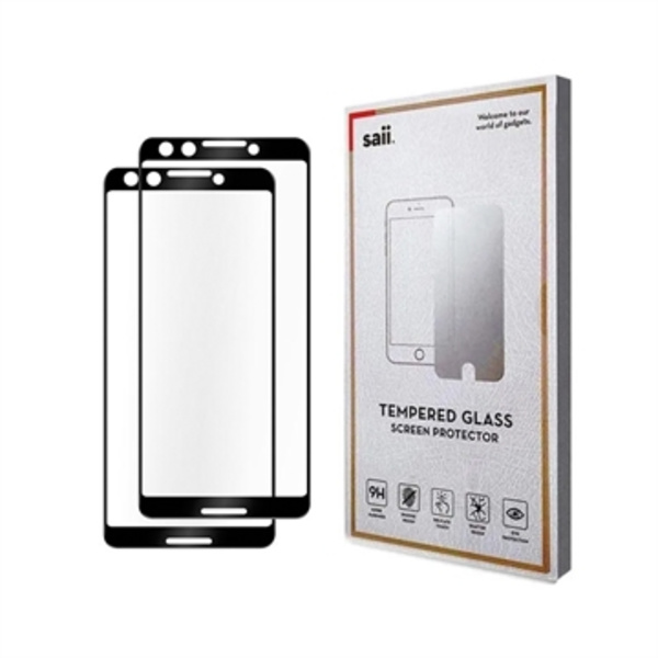 Saii Premium 3D Google Pixel 3 Härdat Glas Skärmskydd - 2 St.