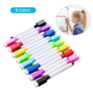 8-pack magnetiska whiteboardpennor Färgrik
