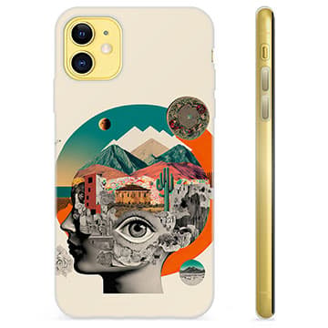 iPhone 11 TPU-Skal - Abstrakt Collage Animerad