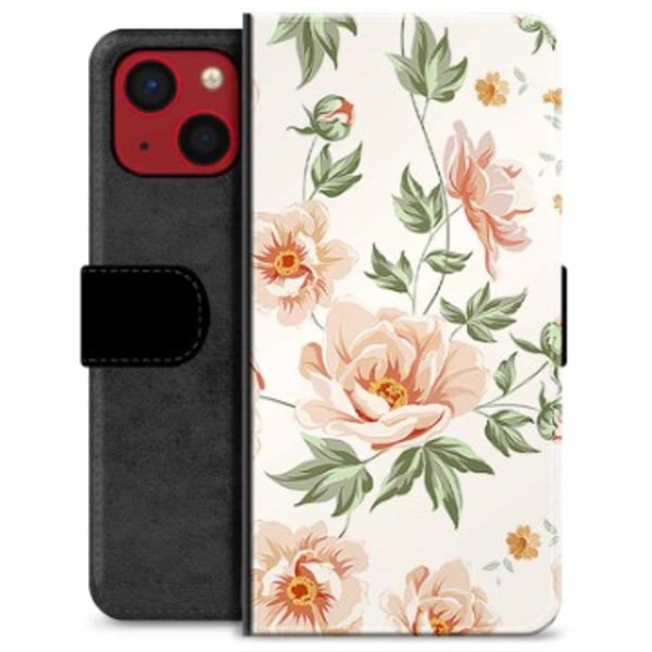 iPhone 13 Mini Premium Plånboksfodral - Blommig Animerad