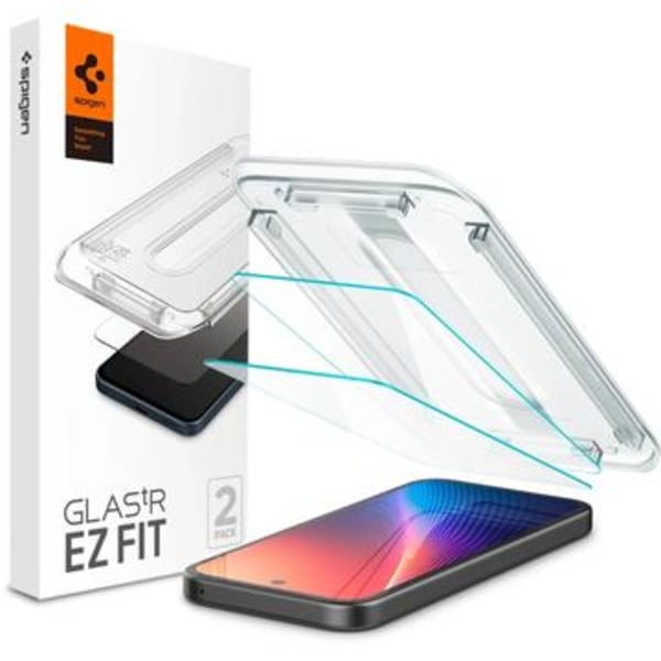 Google Pixel 9a Spigen Glas.tR Ez Fit Skärmskydd - 9H - 2 St. Genomskinlig