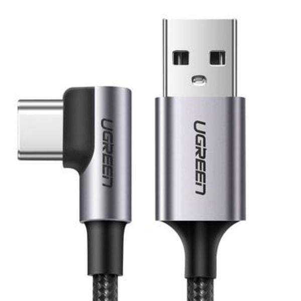 Ugreen vinklad USB-A till USB-C-kabel - 2m, 3A - Grå Grå