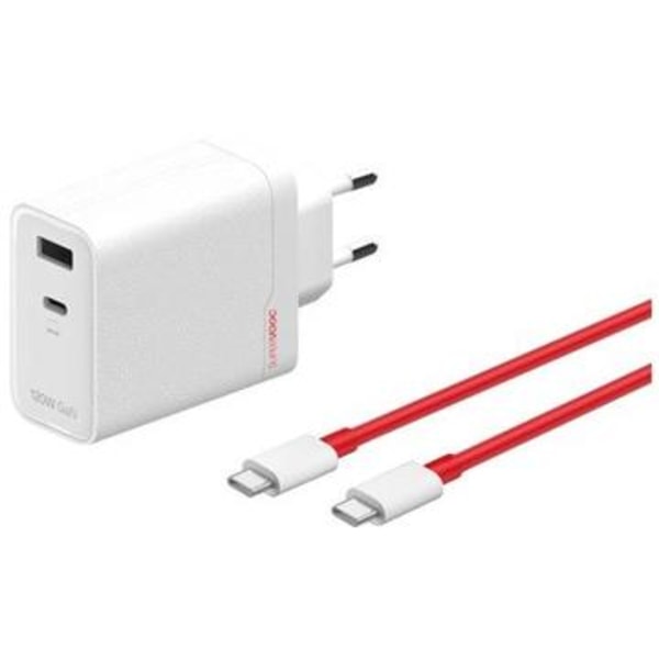 OnePlus SuperVOOC 120W GAN-strömadapter med dubbla portar - vit Vit