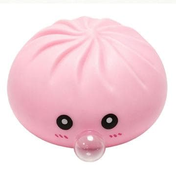 Dumpling squishy stressleksak som blåser bubblor, med å... Rosa