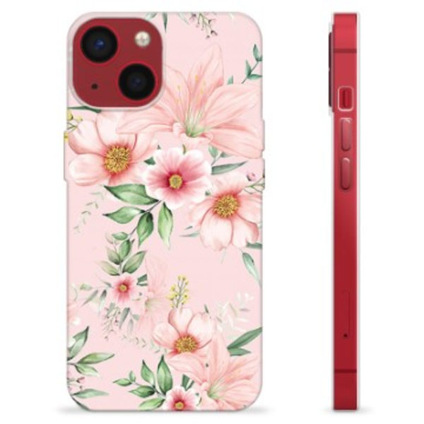 iPhone 13 Mini TPU-Skal - Vattenfärg Blommor Animerad