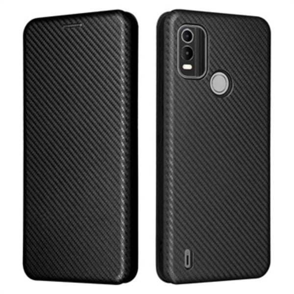 Nokia C21 Plus Flipfodral - Kolfiber - Svart Svart