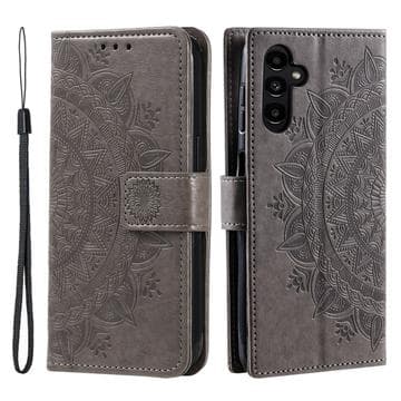 Samsung Galaxy A26 Mandala Series Plånboksfodral - Grå Grå