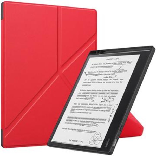 Kobo Elipsa 2E Origami Stand Foliofodral - Röd Röd