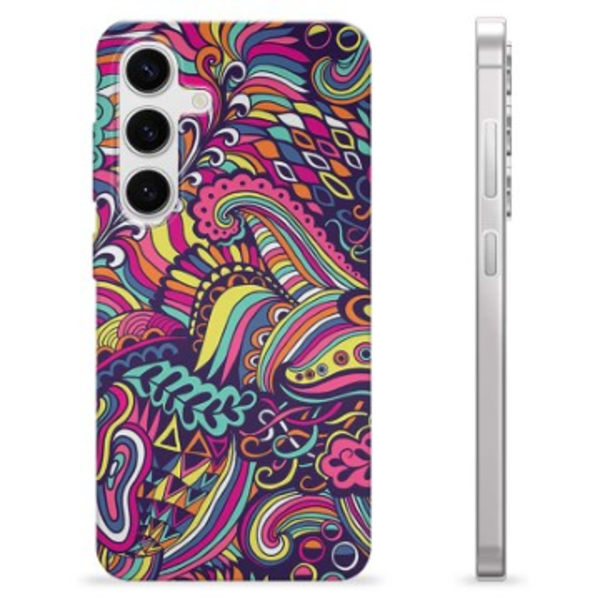 Samsung Galaxy S24 TPU-Skal - Abstrakta Blommor Animerad