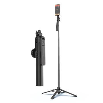 K05 Magnetisk selfiepinne med stativ och Bluetooth-fjä... Svart