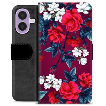 iPhone 17 Premium Plånboksfodral - Vintage Blommor Animerad
