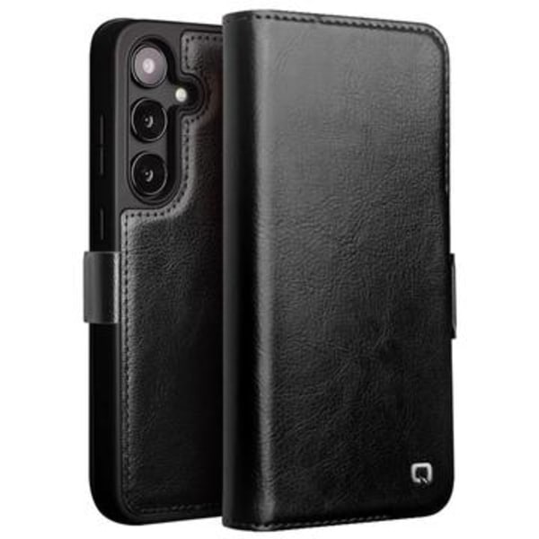 Samsung Galaxy S24 Qialino Classic Läder Plånboksfodral -... Svart