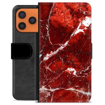 iPhone 17 Pro Max Premium Plånboksfodral - Räd Marmor Animerad
