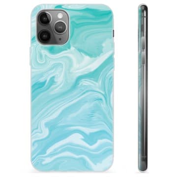 iPhone 11 Pro Max TPU-Skal - Blå Marmor Blå
