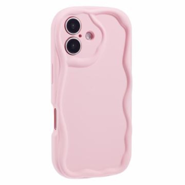 iPhone 16 Plus Candy Color Wavy TPU-Skal - Rosa Rosa