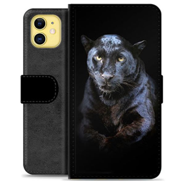 iPhone 11 Premium Plånboksfodral - Svart Panter Animerad