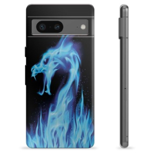 Google Pixel 7 TPU-Skal - Blå Elddrake Animerad