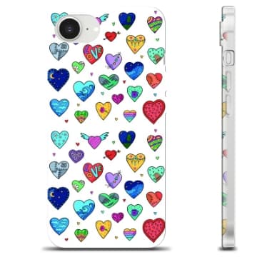 iPhone 16e TPU-Skal - Hjärter Genomskinlig