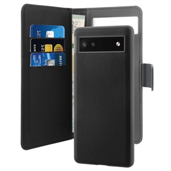 Puro 2-i-1 Magnetisk Google Pixel 6a Plånboksfodral - Svart Svart