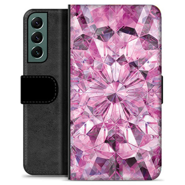 Samsung Galaxy S22+ 5G Premium Plånboksfodral - Rosa Kristall Rosa