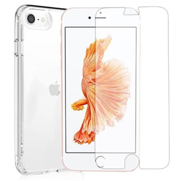 Saii 2-i-1 iPhone 7/8/SE (2020)/SE (2022) TPU Skal & Härdat... Genomskinlig