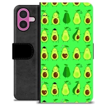 iPhone 16 Plus Premium Plånboksfodral - Avokado Mönster Animerad