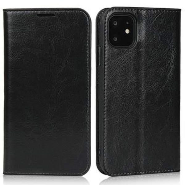 iPhone 11 Läder Plånboksfodral med Stativ - Svart Svart