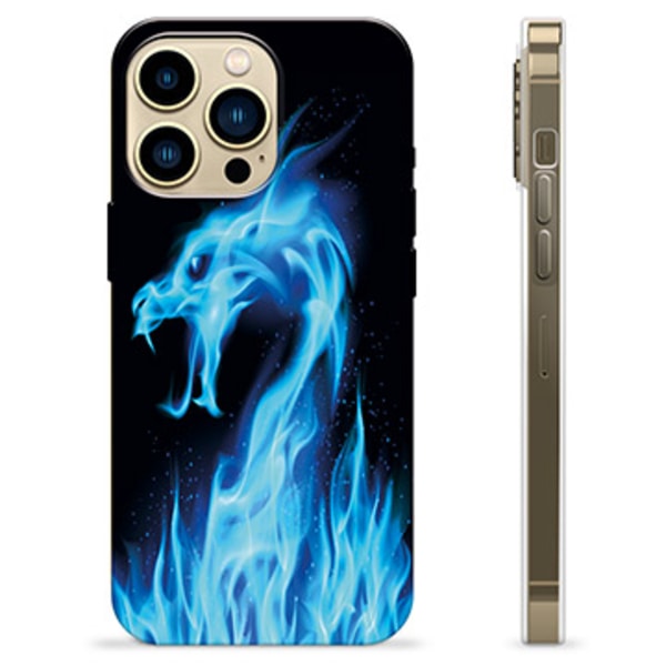iPhone 13 Pro Max TPU-Skal - Blå Elddrake Animerad
