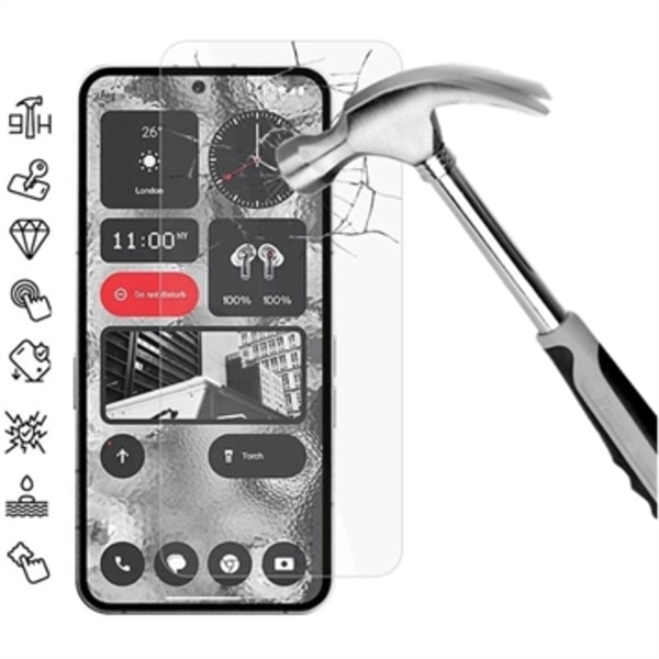 Nothing Phone (2a)/(2a) Plus Härdat Glas Skärmskydd - 9H -... Genomskinlig