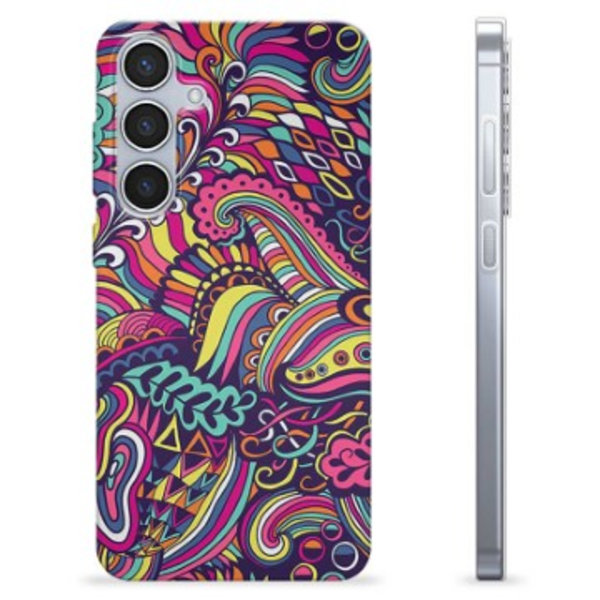 Samsung Galaxy S24+ TPU-Skal - Abstrakta Blommor Animerad