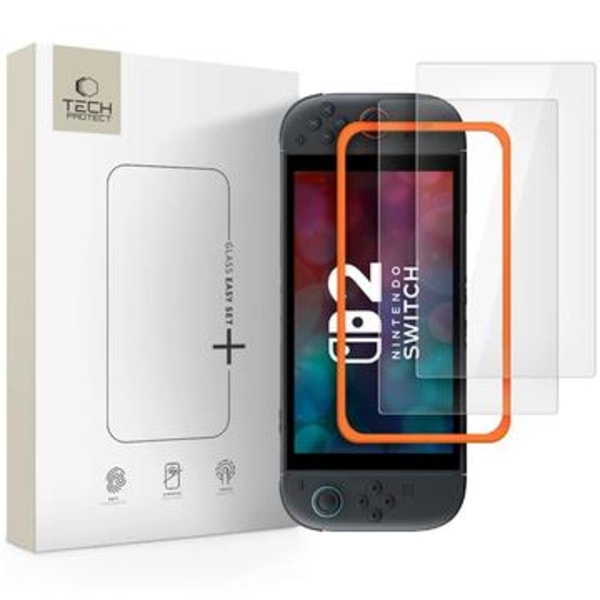 Nintendo Switch 2 Tech-Protect Easy Set+ skärmskydd av hä... Genomskinlig