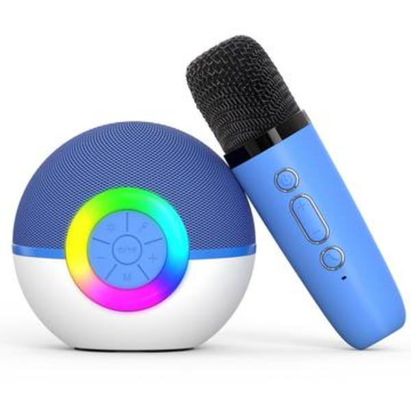 T97 Karaokemikrofon för barn med Bluetooth-högtalare och... Blå
