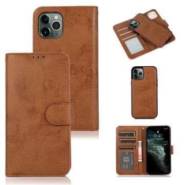 iPhone 12 Vintage 2-i-1-plånboksfodral med avtagbart lock -... Brun