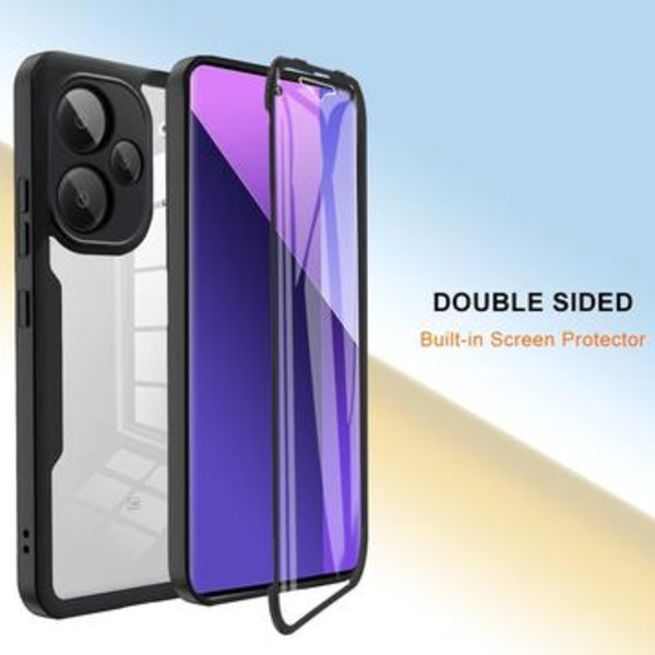 Xiaomi Redmi Note 13 Pro+ 360 Skydds Skal - Svart / Klar Tvåfärgad