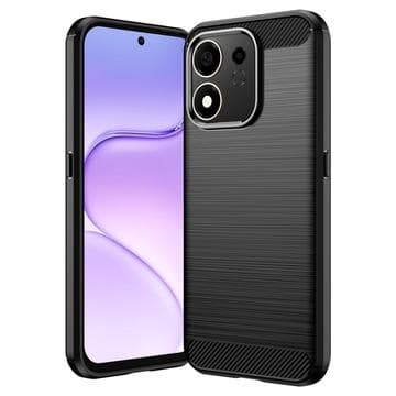 Honor 600 Smart Borstat TPU Skal - Kolfiber - Svart Svart