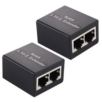 Set 1 till 2 RJ45 Splitter Connector Inline LAN Plugs...