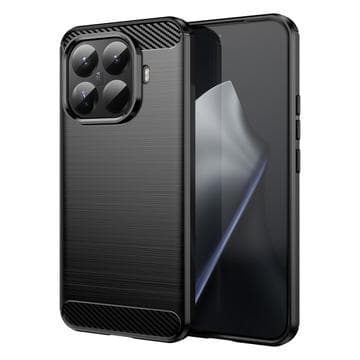 Xiaomi 15T Pro Borstat TPU Skal - Kolfiber - Svart Svart